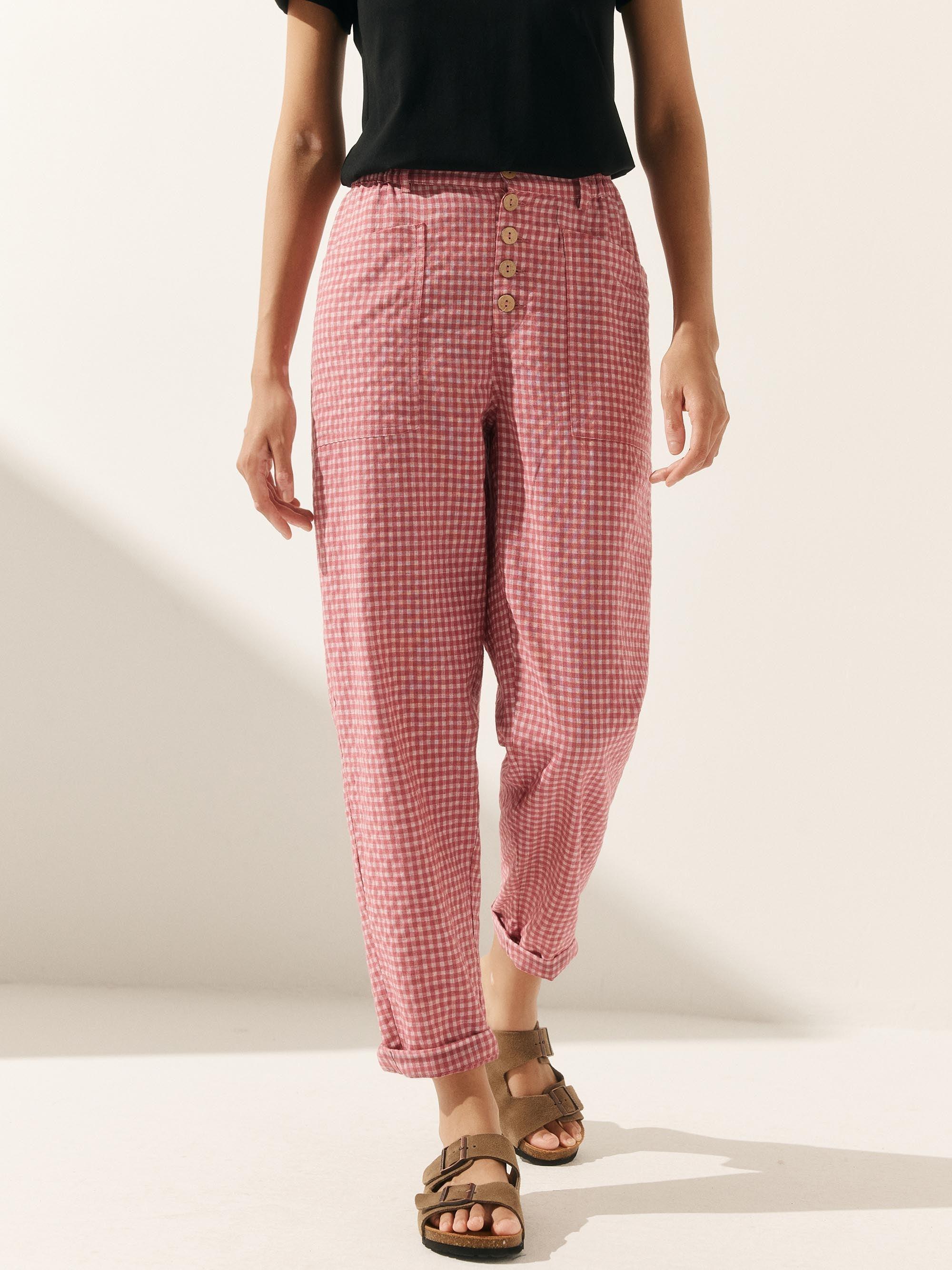 Linen Simple Button Fly Trousers HEIDI