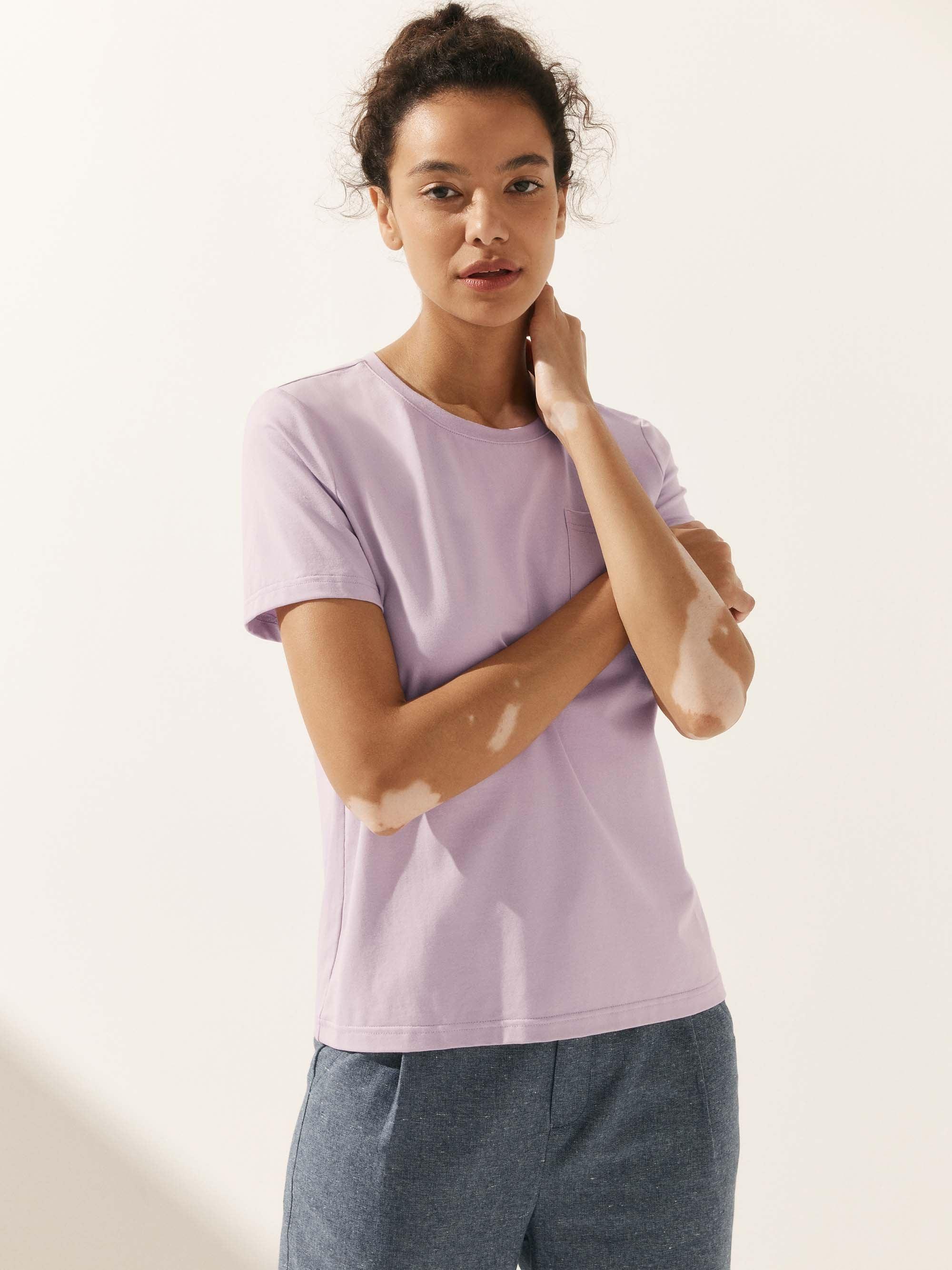 Stretch-Knit Bamboo Classic Basic Tee BELLE