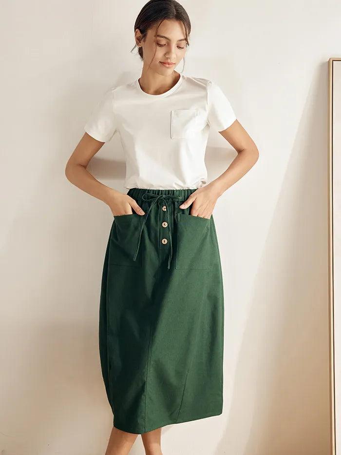 Stretch-Knit Bamboo Classic Basic Tee BELLE