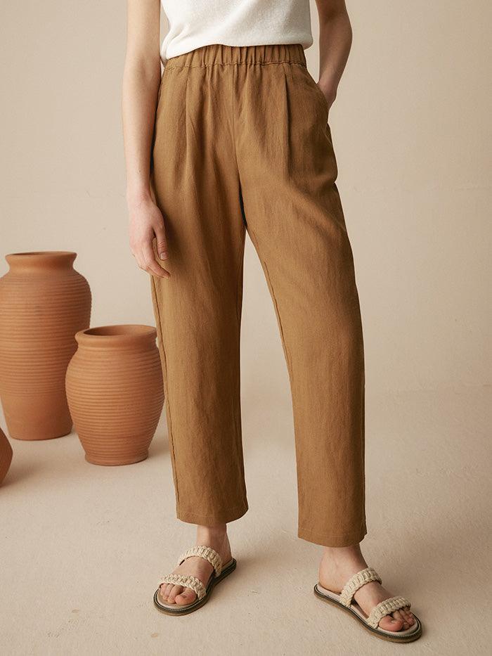 100% Linen Tapered Pants PATRICIA