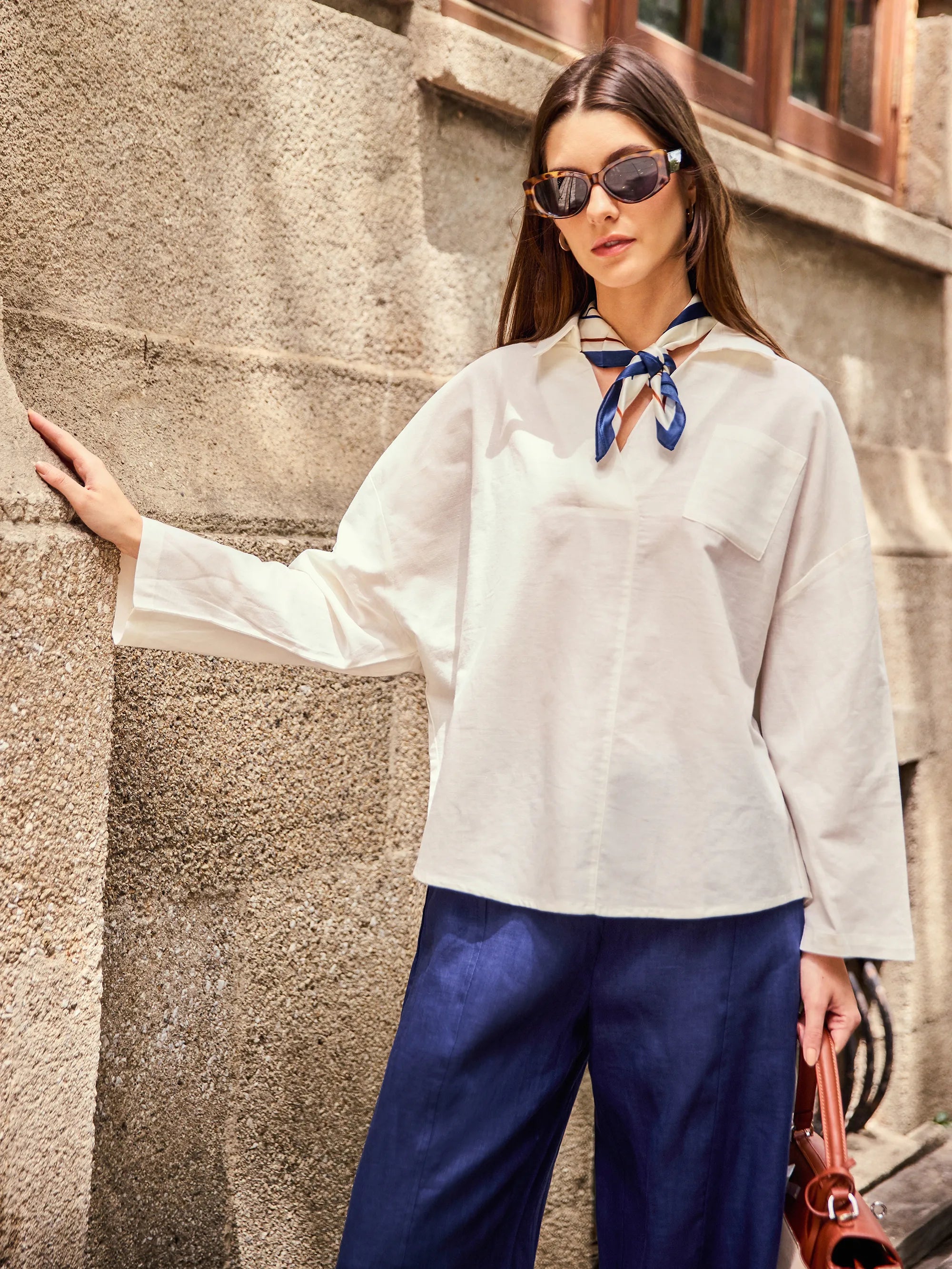 Linen Oversized Fit Pocket Shirt ELOWEN