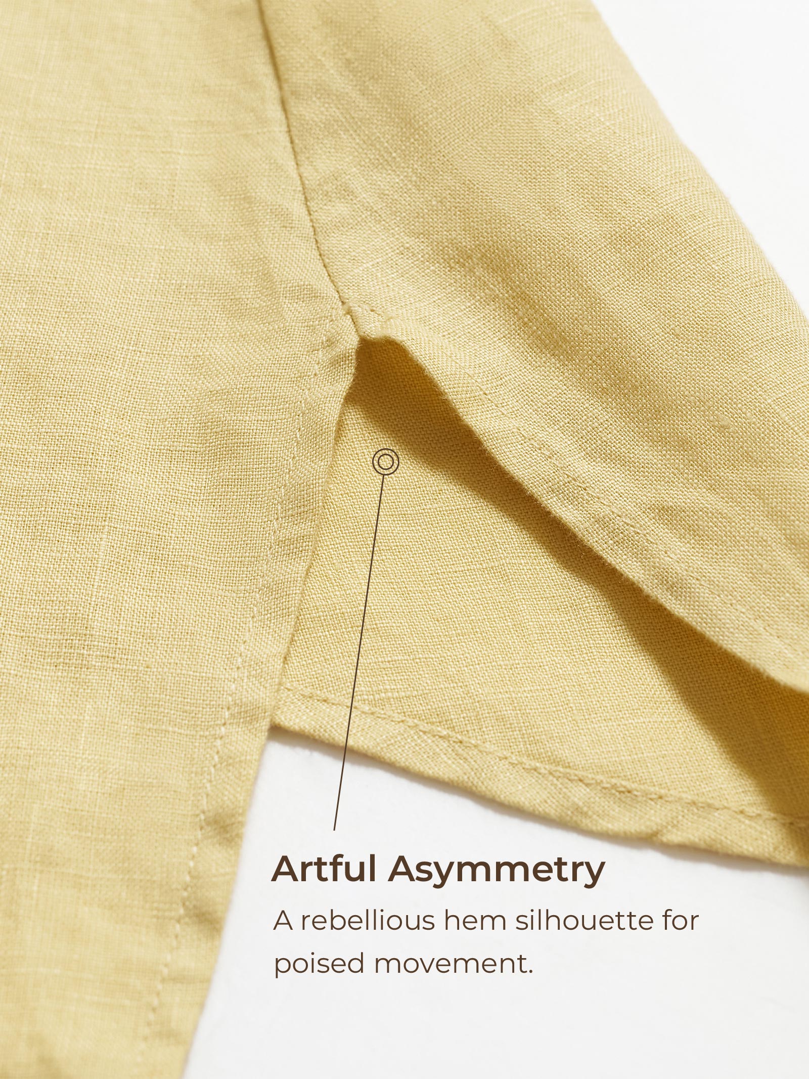 100% Linen Asymmetric Hem Long Top ISLA