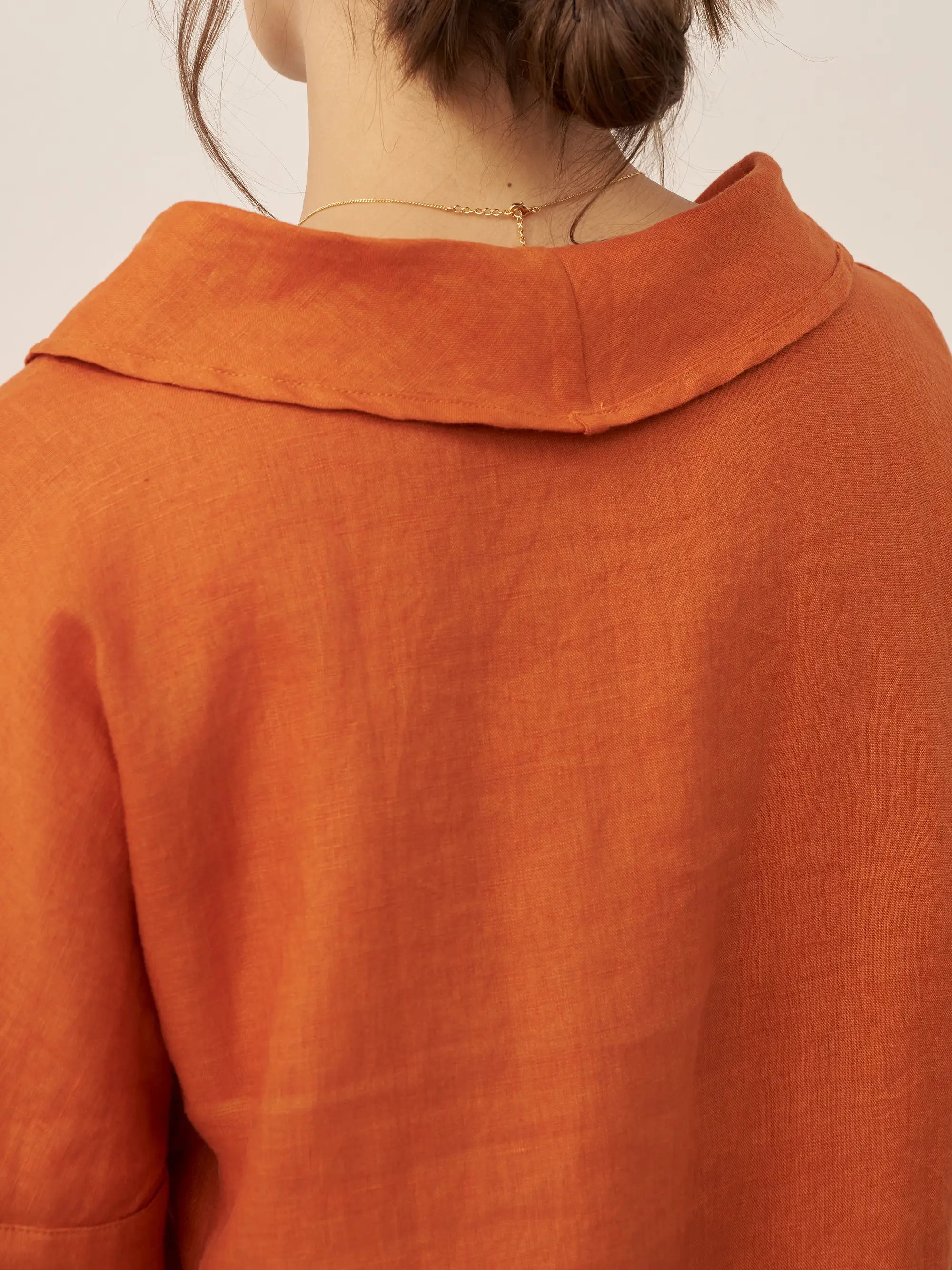 100% Linen V-Neck Short Sleeve Shirt SIERRA