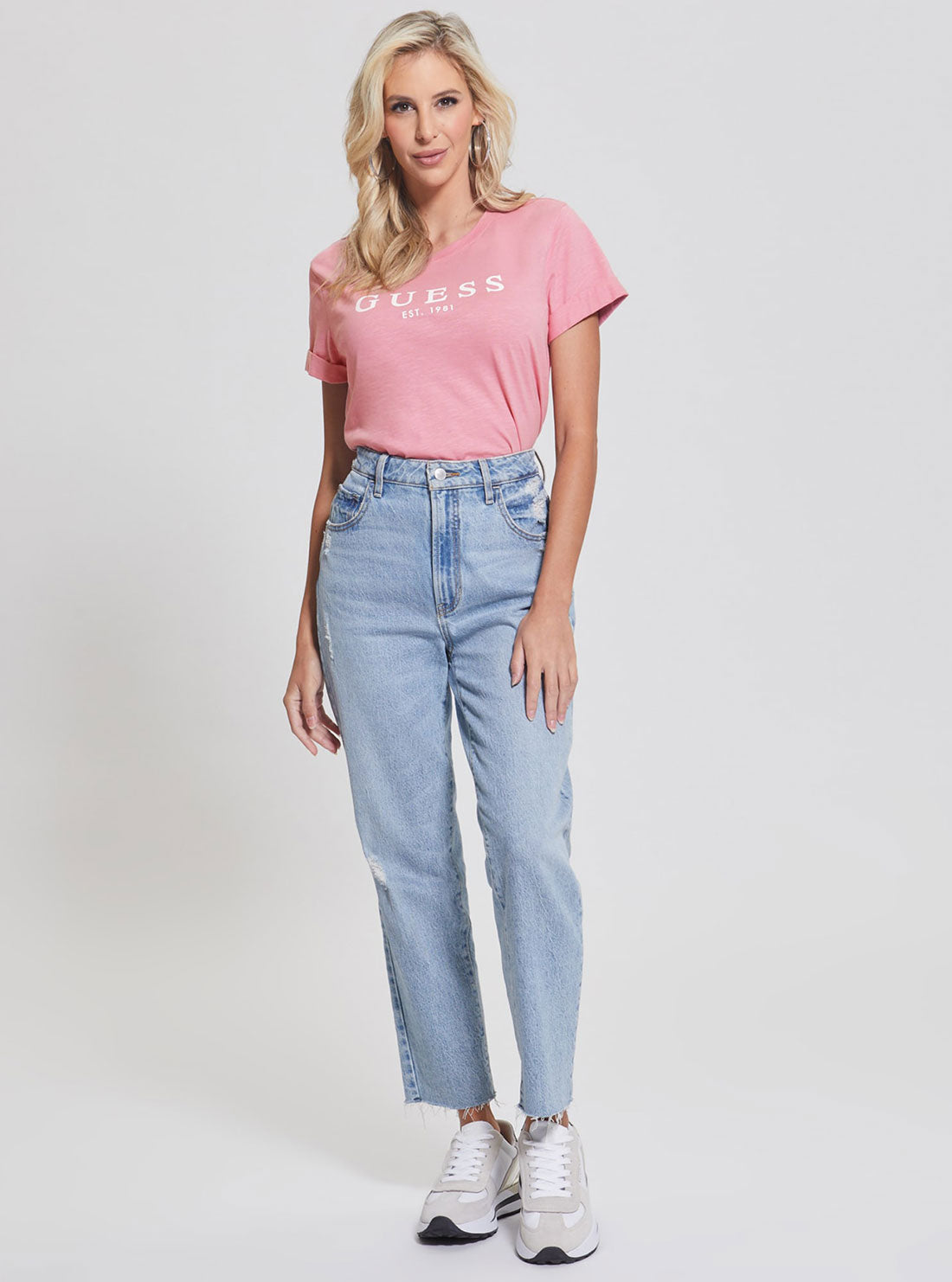 Eco Pink 1981 Roll Cuff Logo T-Shirt