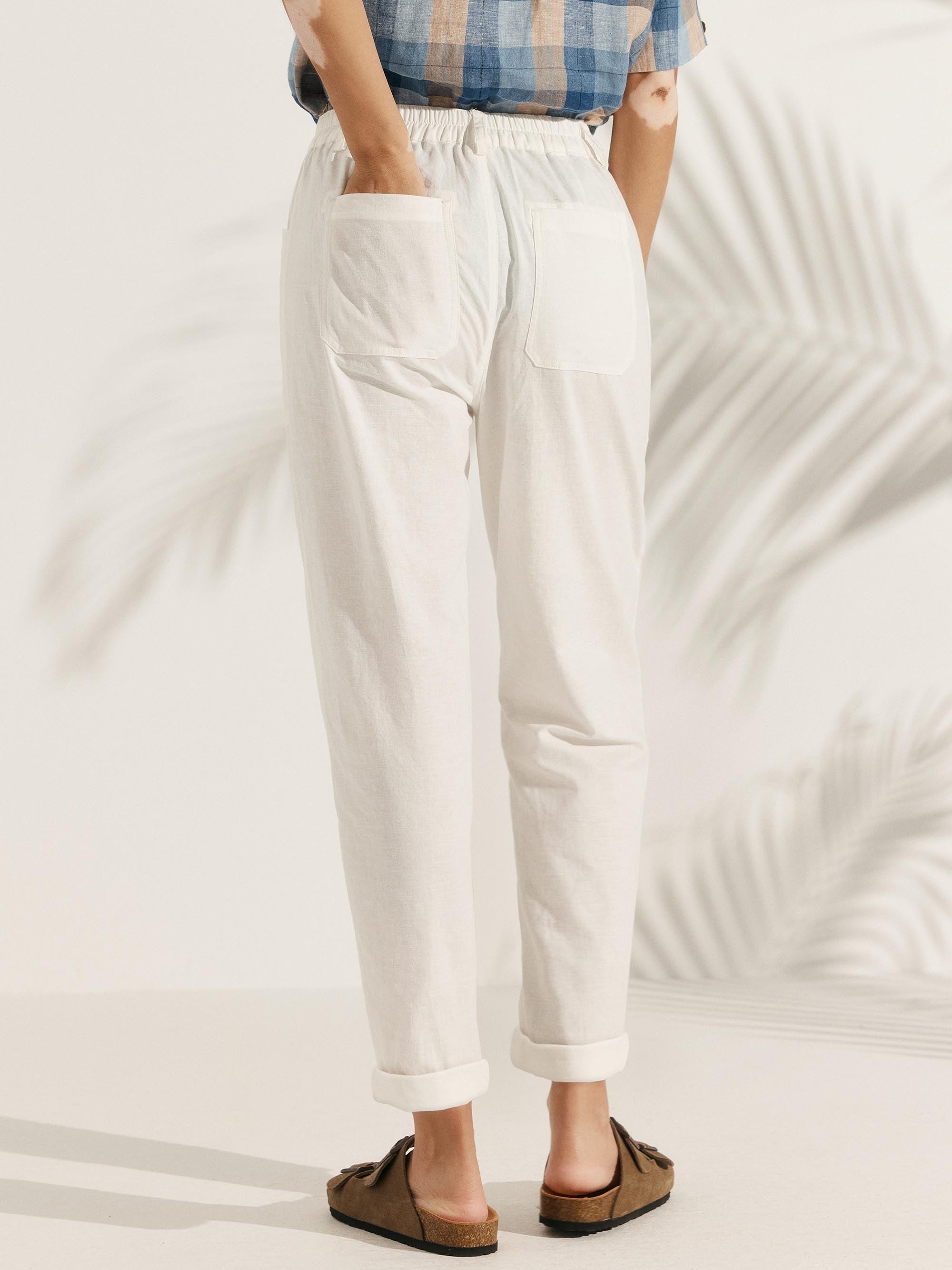 Linen Simple Button Fly Trousers HEIDI