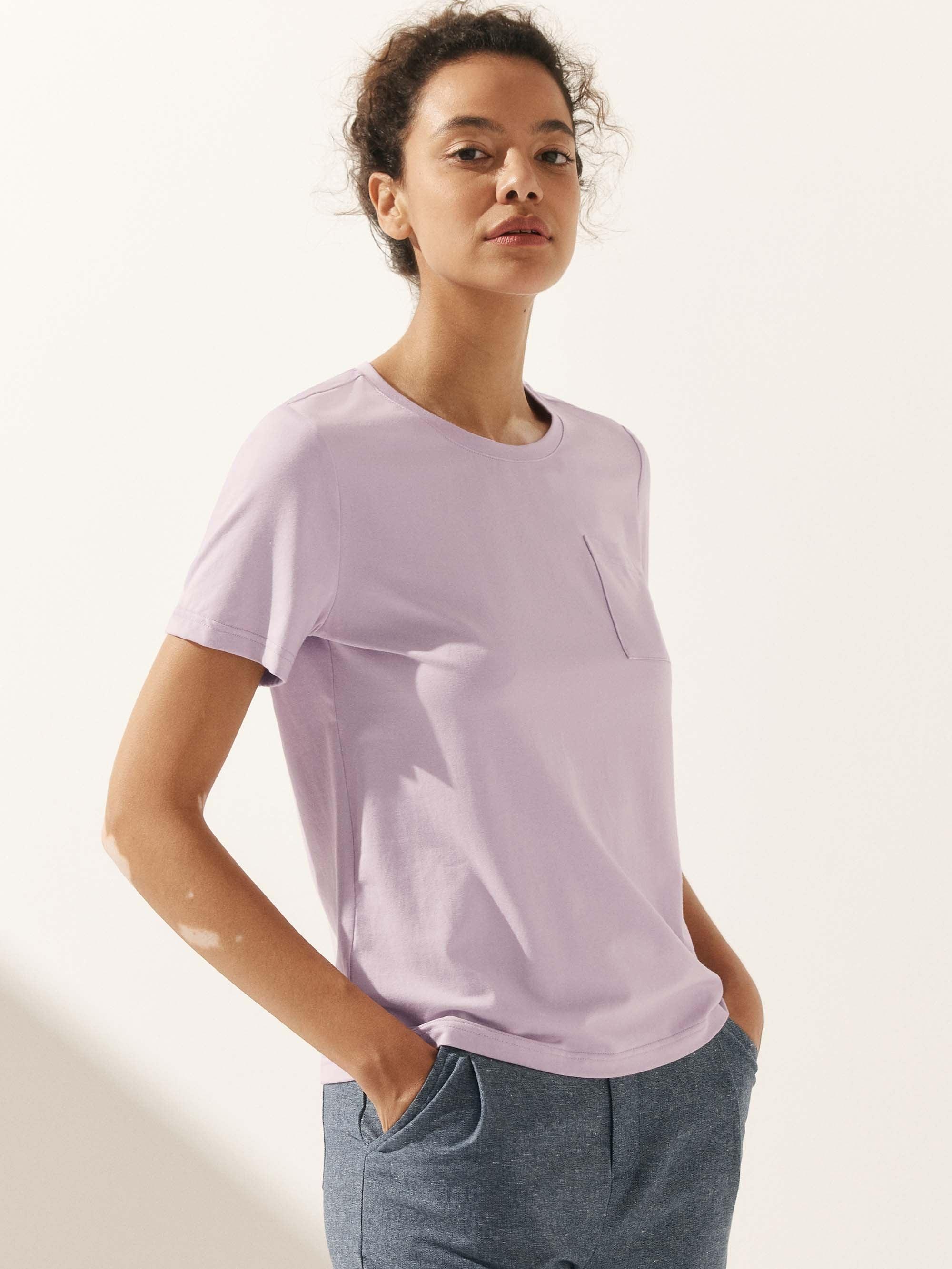 Stretch-Knit Bamboo Classic Basic Tee BELLE