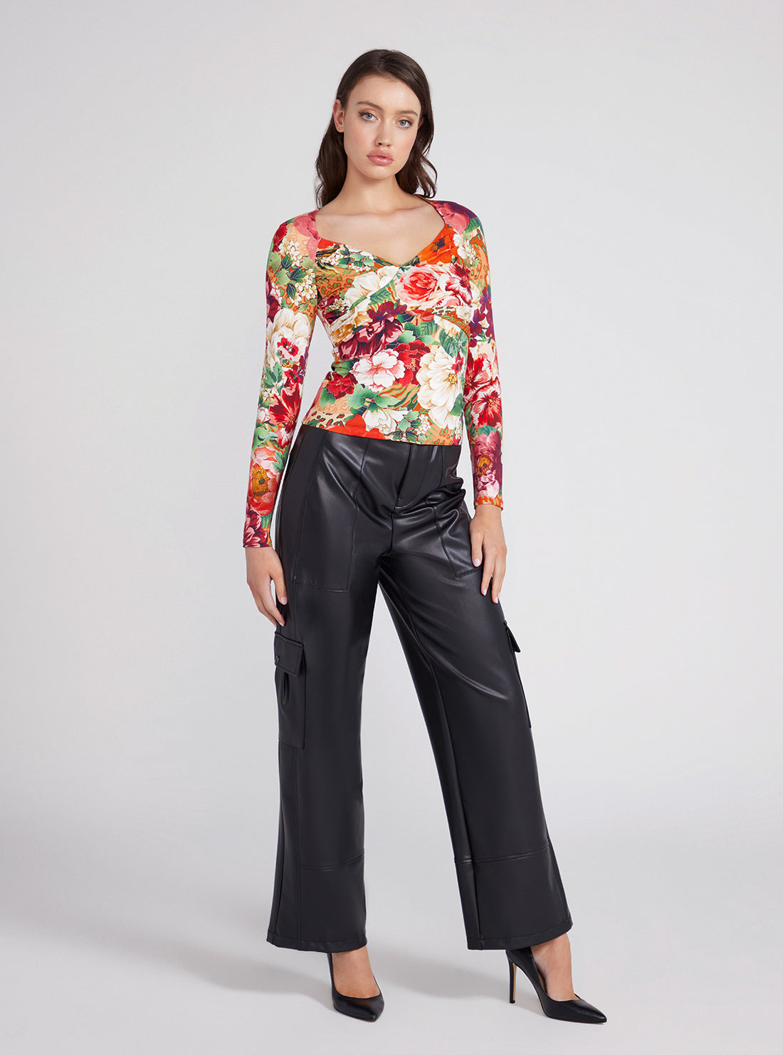 Floral Print Dianna Long Sleeve Top