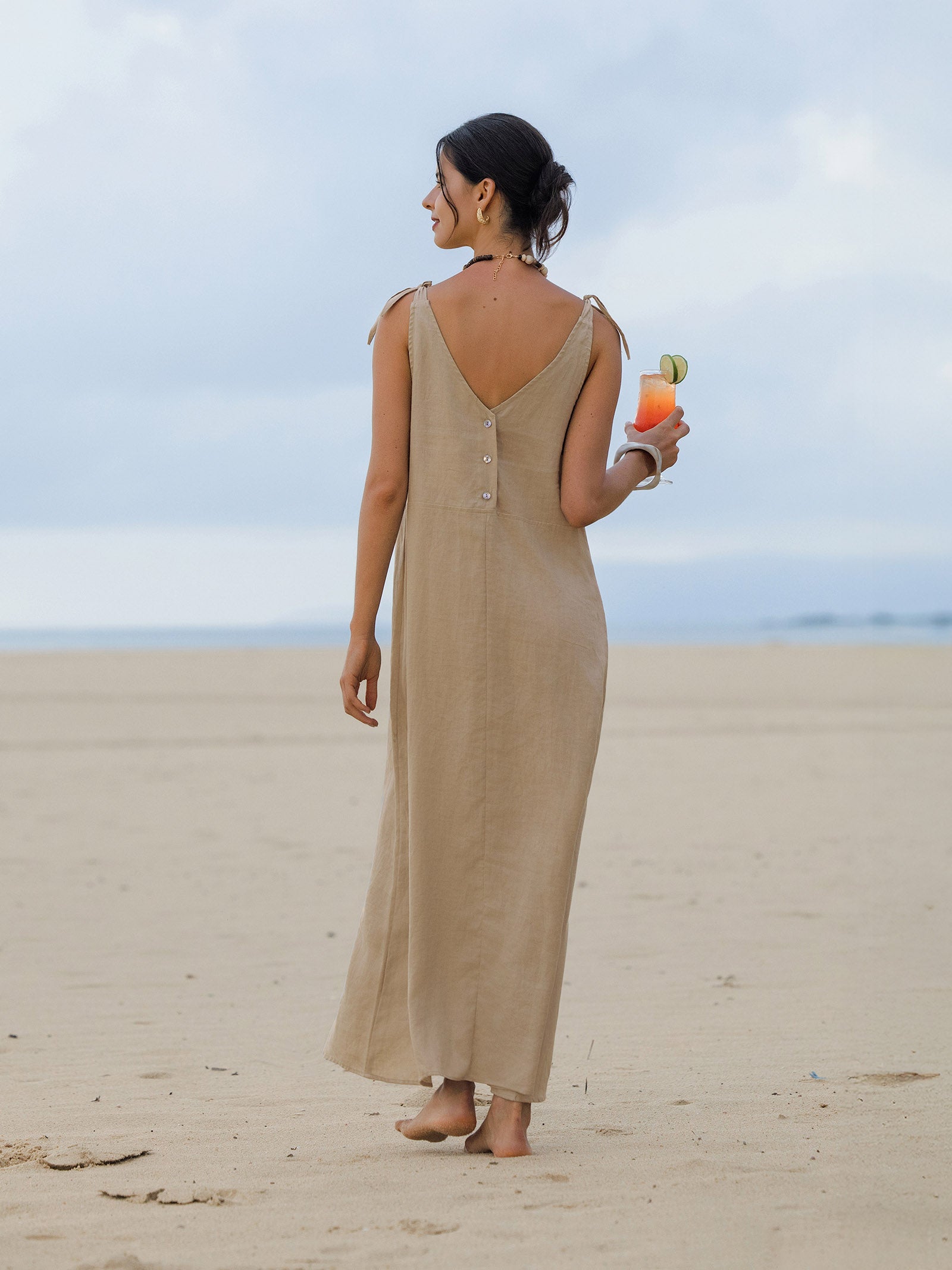 100% Linen Camisole Dress QEARL