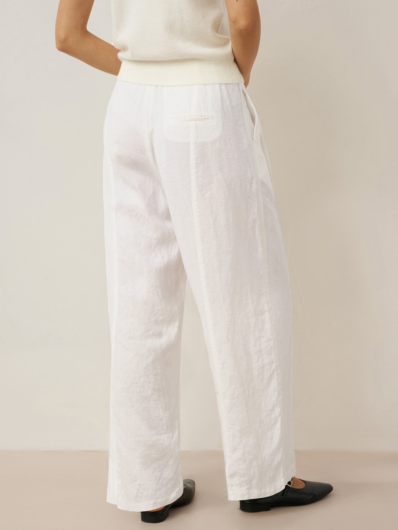 100% Linen Relaxed Fit Straight Leg Trousers KINSLEY