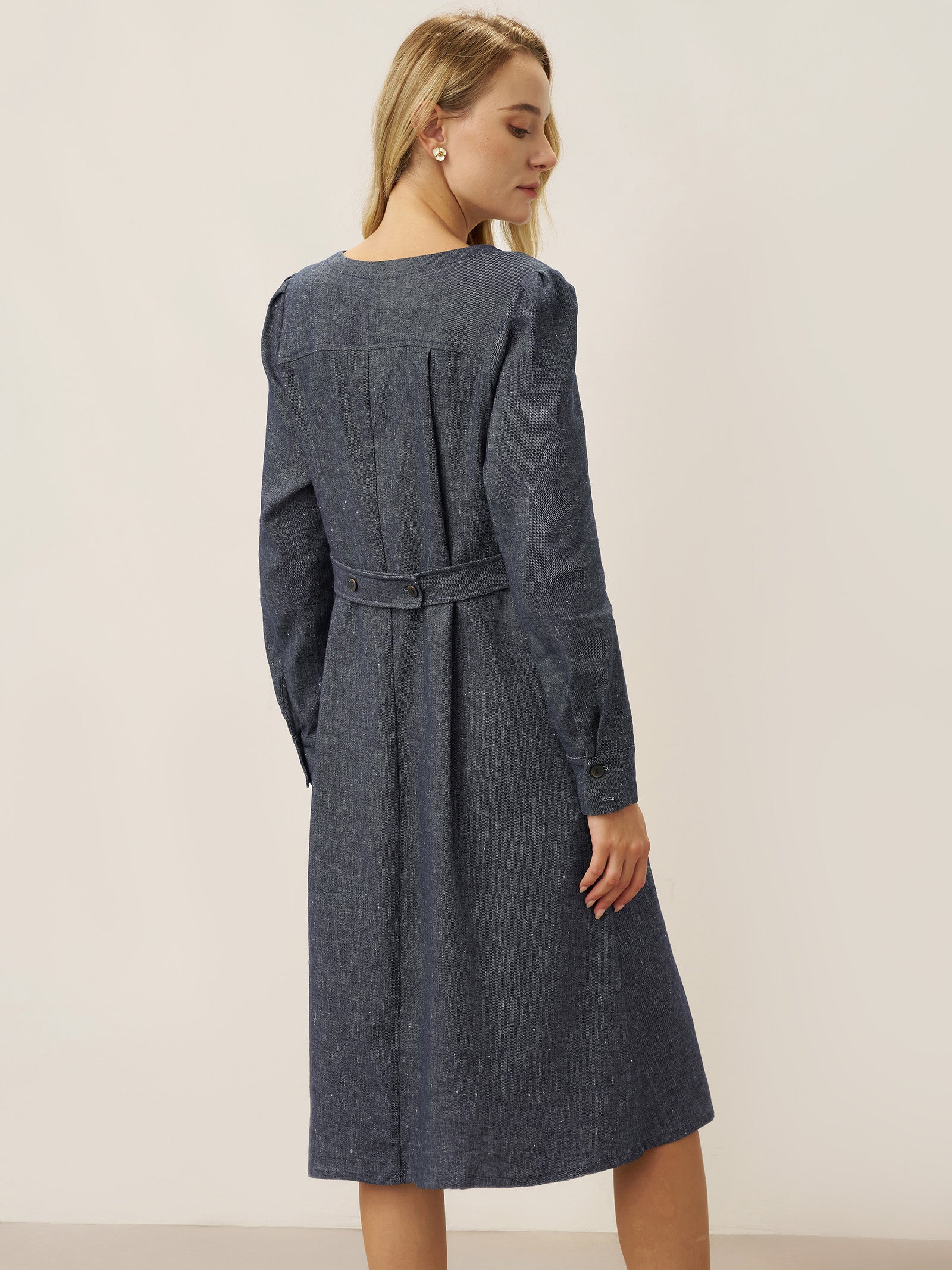 Linen Denim Texture Jacket Dress HANNAH