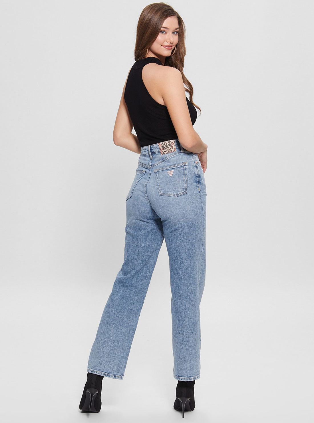 Eco High-Rise Melrose Wide Leg Denim Jeans In Target Blue Wash