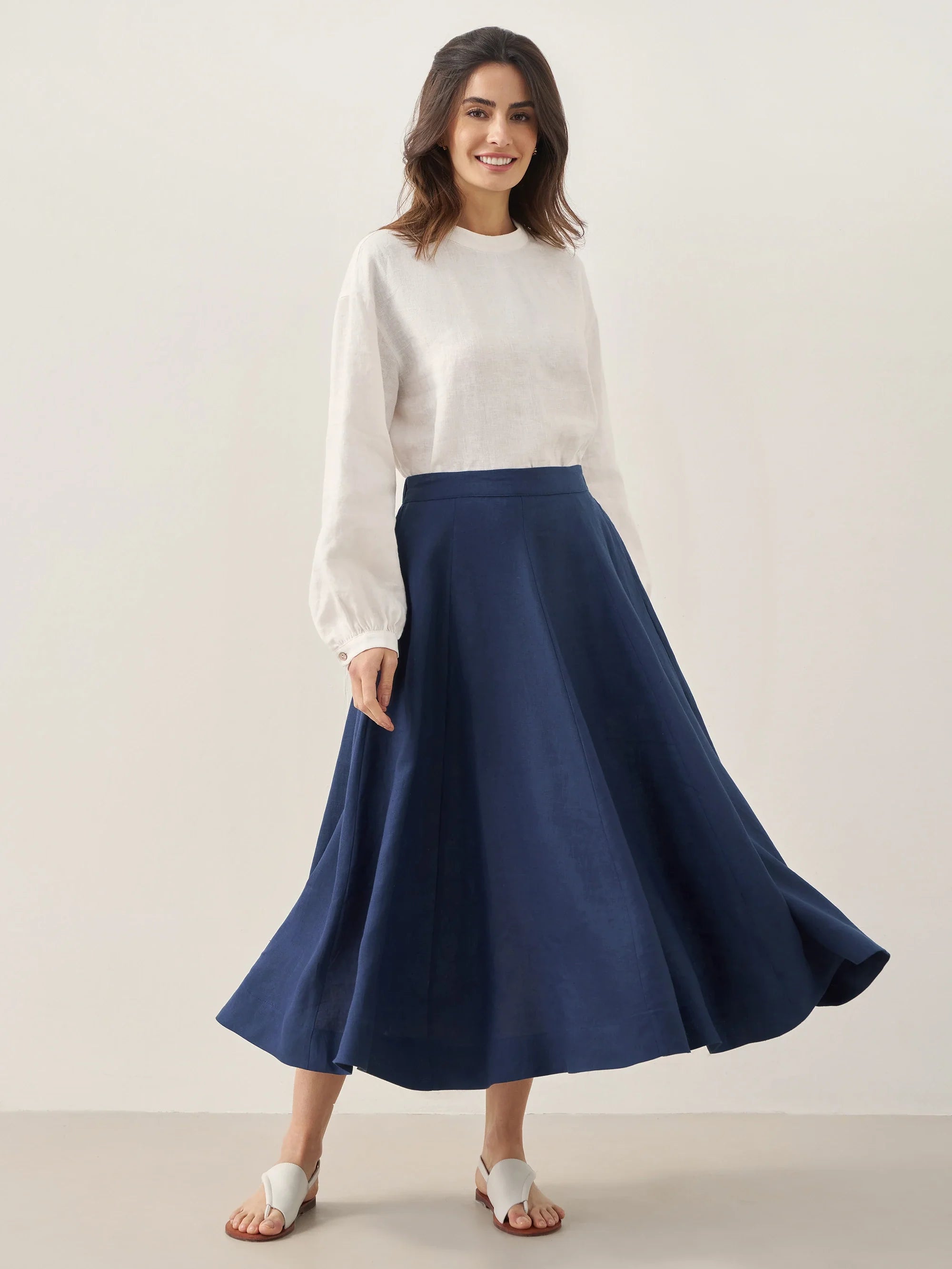 100% Linen A-Line Skirt JEMMA