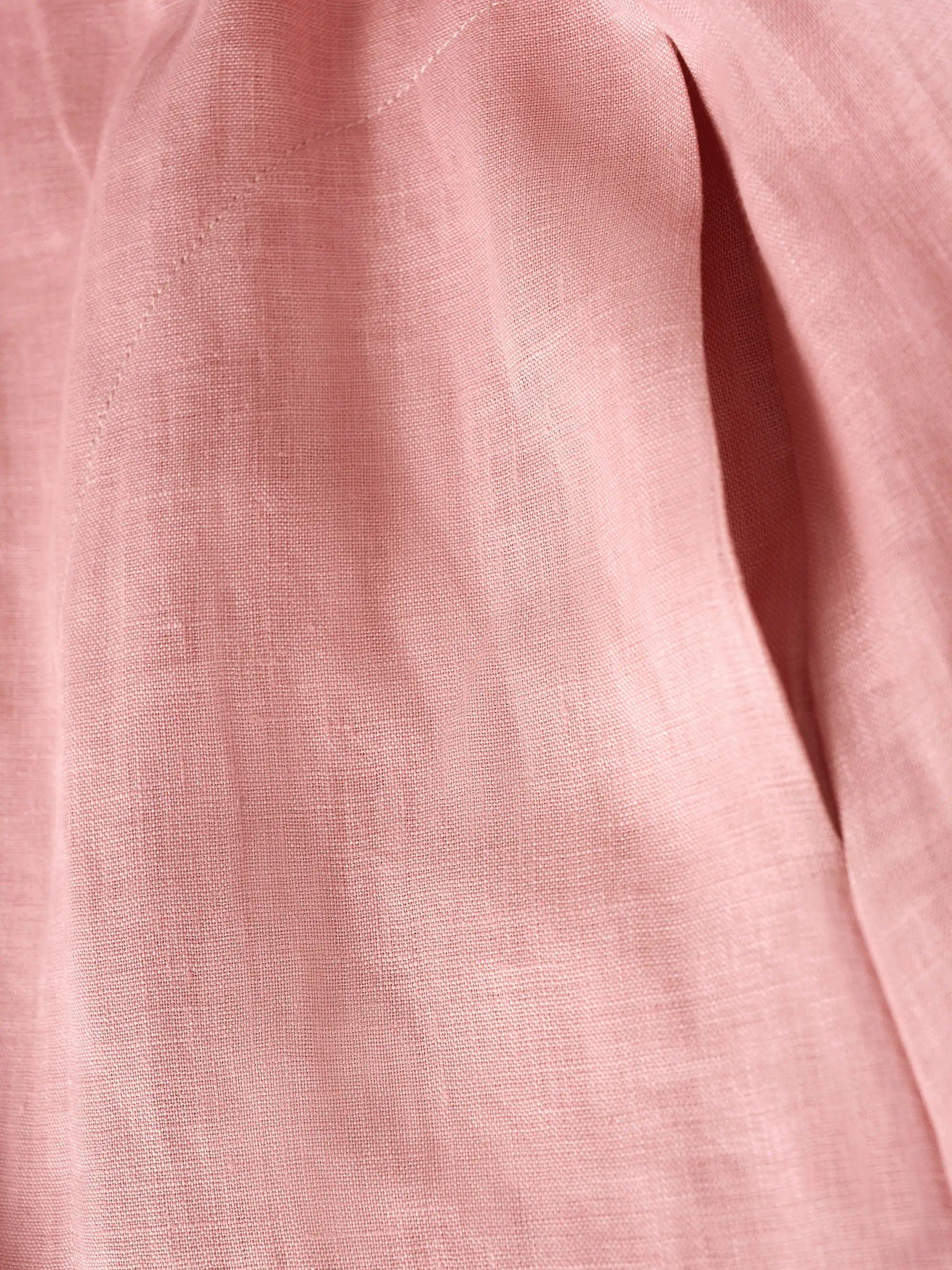 100% Linen Loose Fit Button Waist Gathered Maxi Dress LUNA