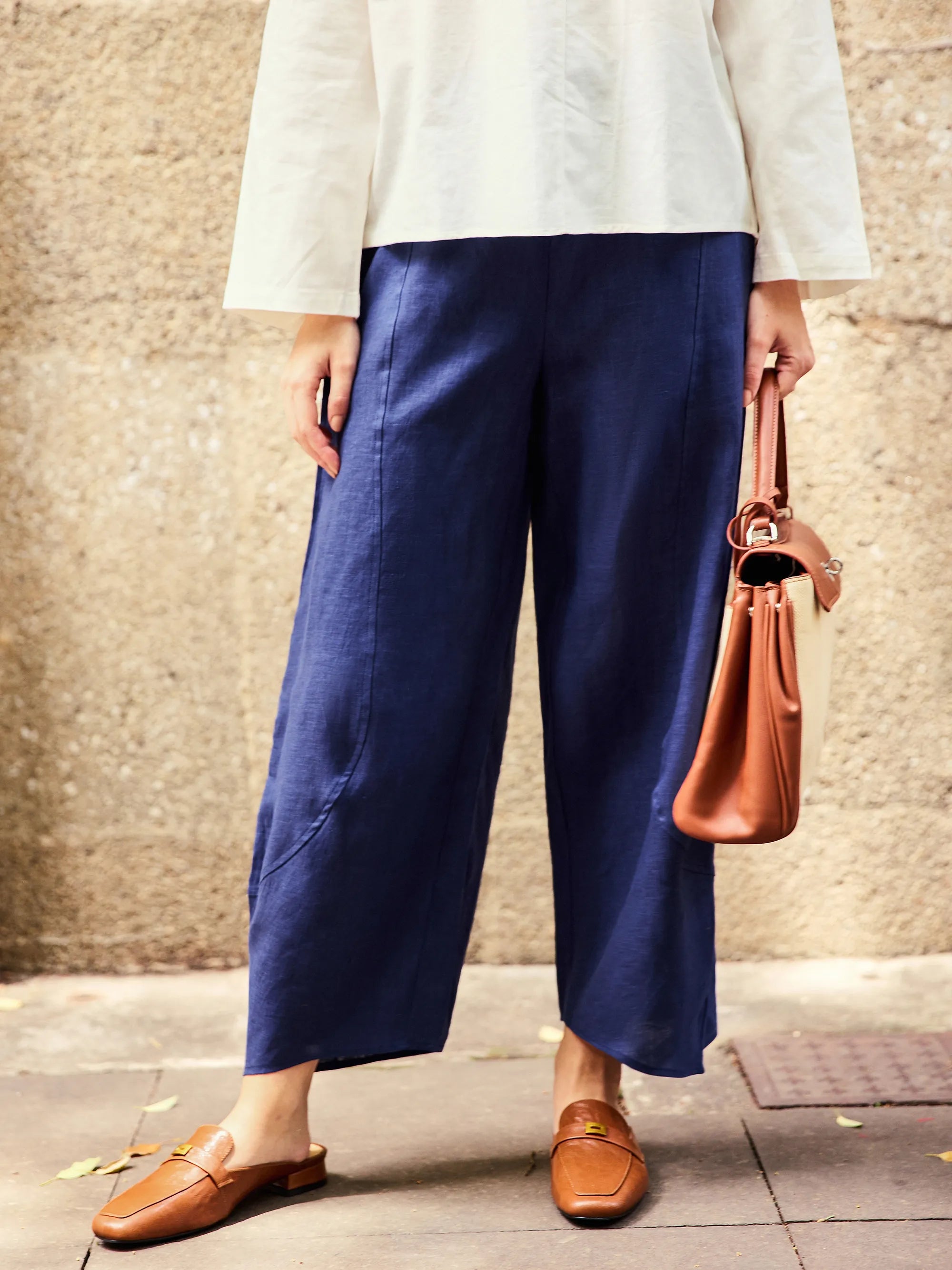 100% Linen Classic Ankle Pants ZOE