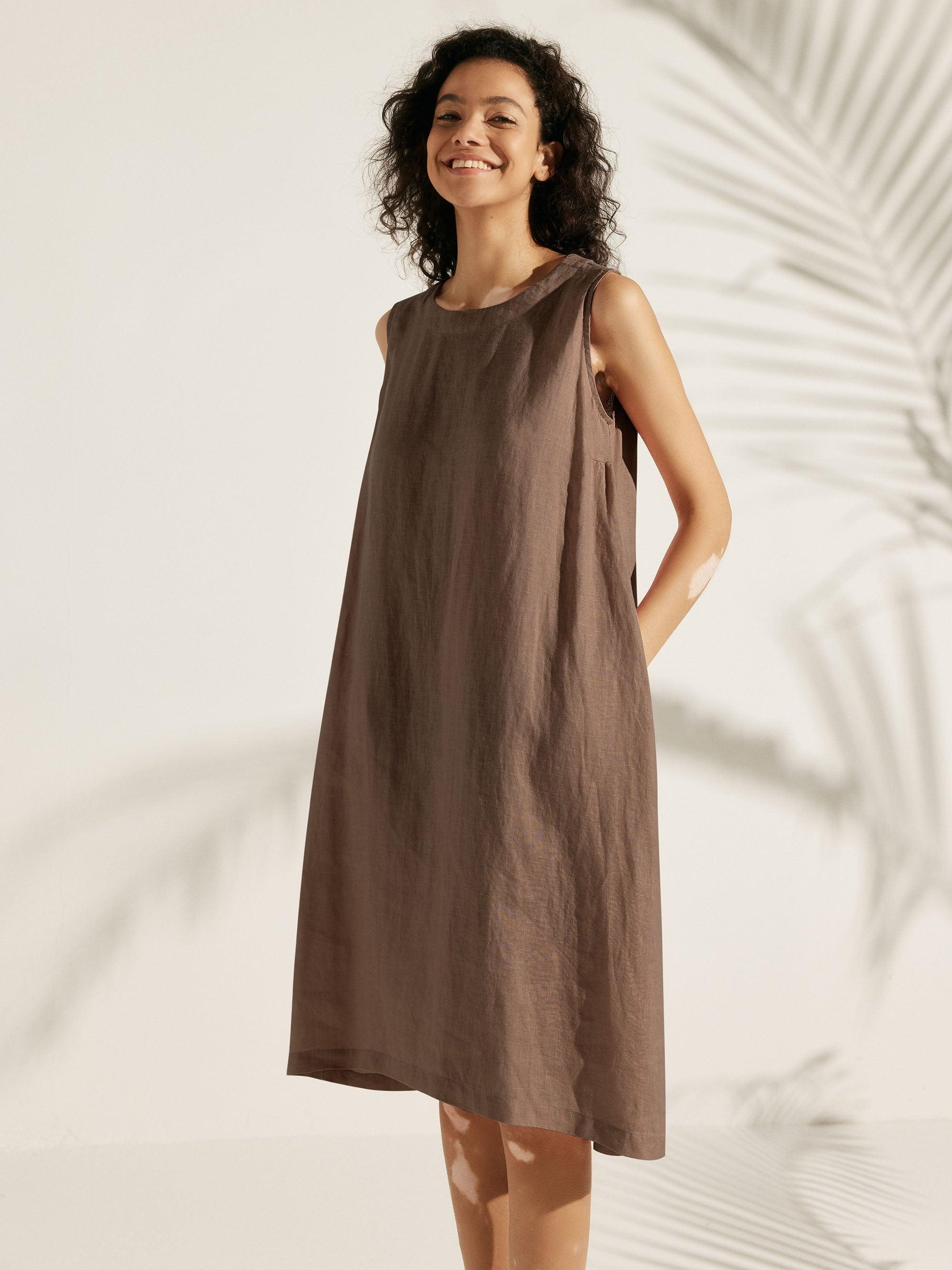 100% Linen Lightweight Sleeveless Dress SIENNA
